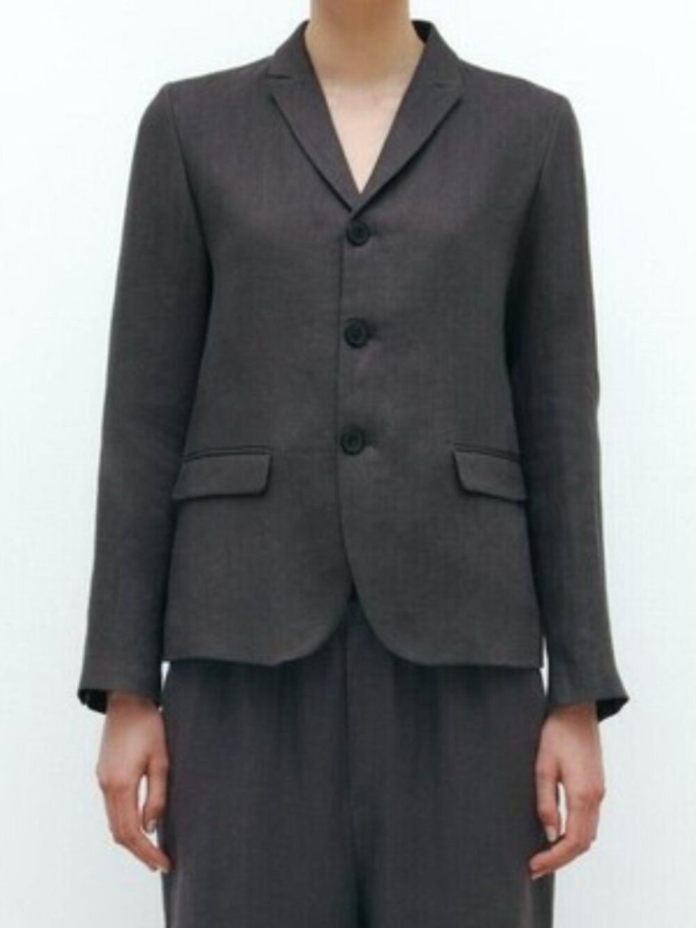 Zara Woman Linen Blazer Lapel Collar Jacket S